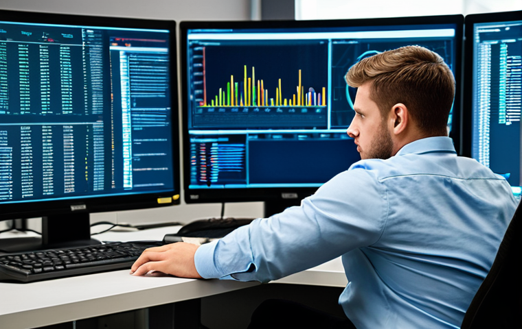 A focused professional male cybersecurity analyst, fully clothed in a modest business casual shirt and trousers, seated at a workstation in a modern, well-lit Security Operations Center (SOC). He is looking at multiple large monitors displaying complex SIEM dashboards with dense log data streams, some showing visual indicators of parsing errors or a high volume of false positive alerts. The atmosphere is professional and clean. safe for work, appropriate content, fully clothed, professional, perfect anatomy, correct proportions, natural pose, well-formed hands, proper finger count, natural body proportions, high-quality, professional photography, realistic.