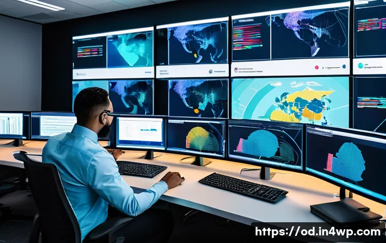 SIEM 운영팀의 성과 관리 및 피드백 체계 - **Image Prompt 1: High-Performance SIEM Operations Center with AI Integration**
A futuristic, br...
