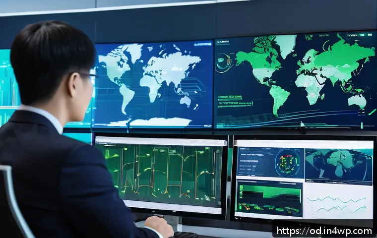 SIEM 시스템의 전반적인 ROI 분석 방법 - A modern corporate cybersecurity operations center with diverse professionals analyzing SIEM dashboa...